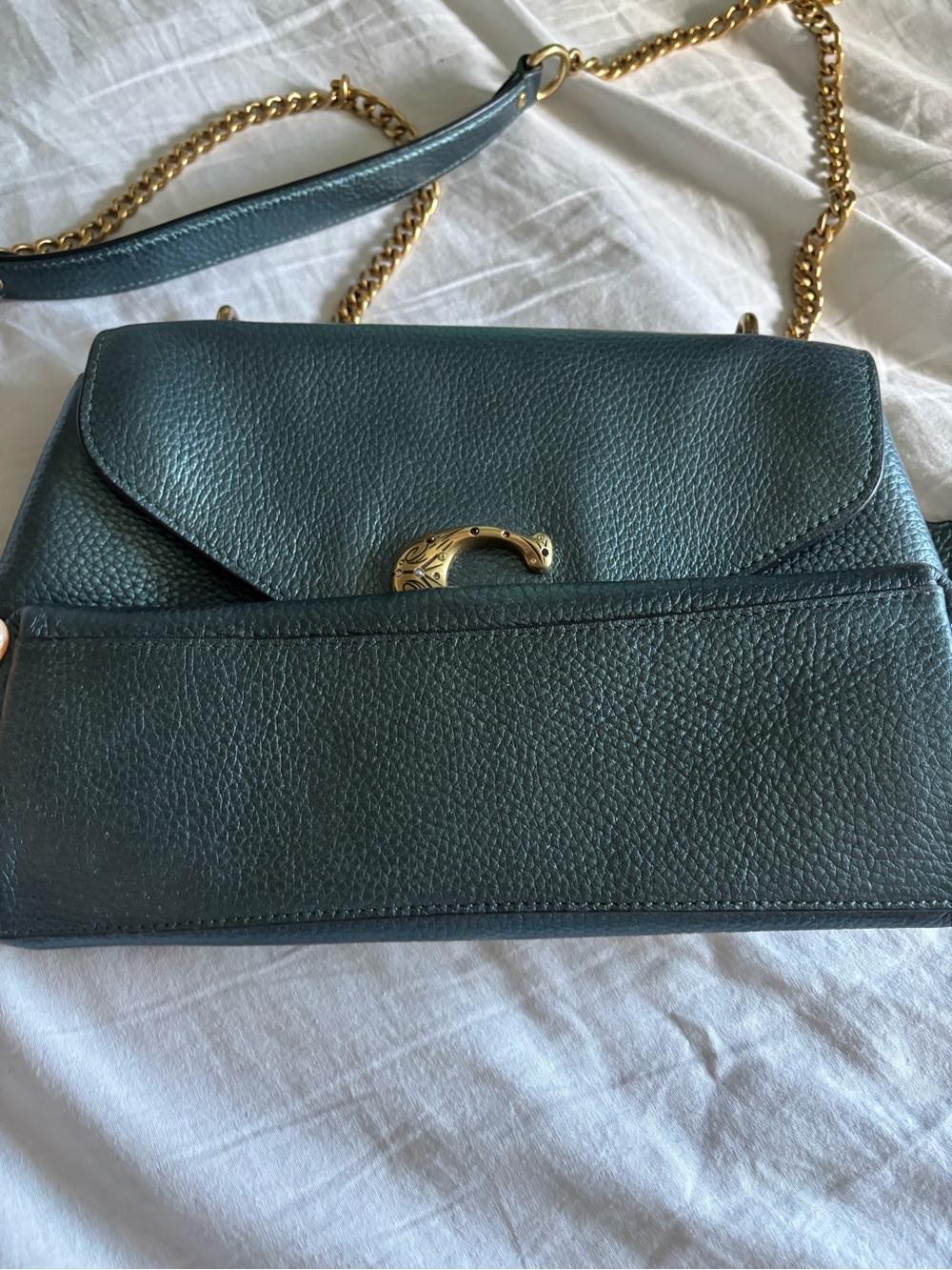 Coach dark green Leather Shoulder Bag with Gold Hardware - Picture 3 of 6